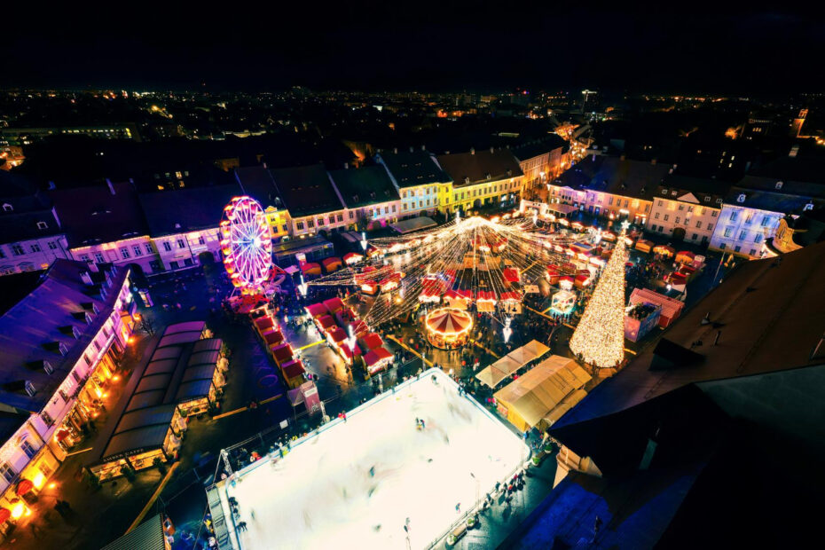 Marché de Noël par drone